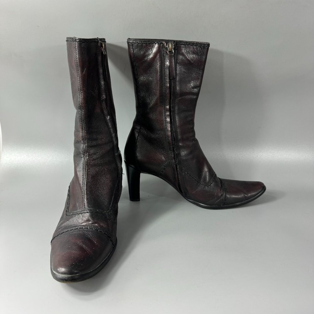 Roberto Del Carlo Burgundy Brown Boots, Size 36.5